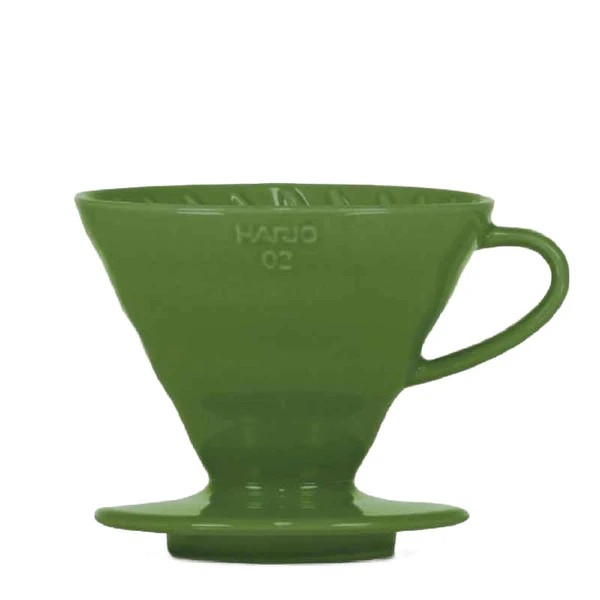 a green ceramic hario v60