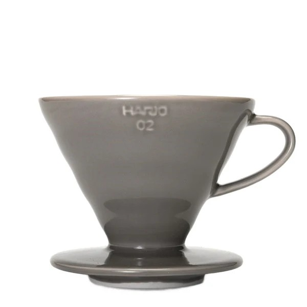 a grey ceramic hario v60