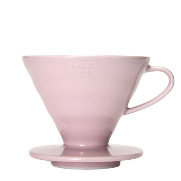 a pink ceramic hario v60