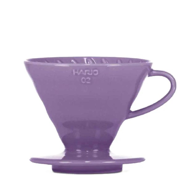 a purple ceramic hario v60